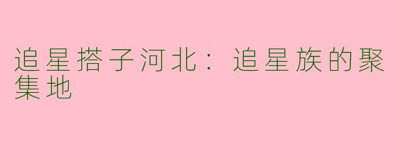 追星搭子河北:追星族的聚集地