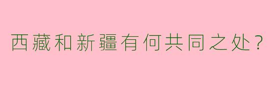 西藏和新疆有何共同之处？