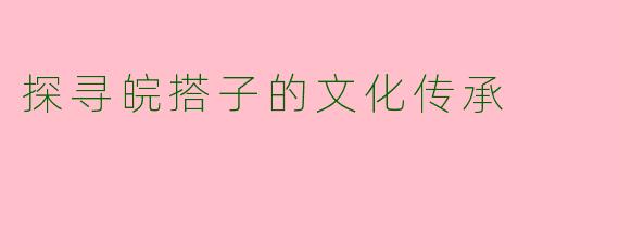 探寻皖搭子的文化传承