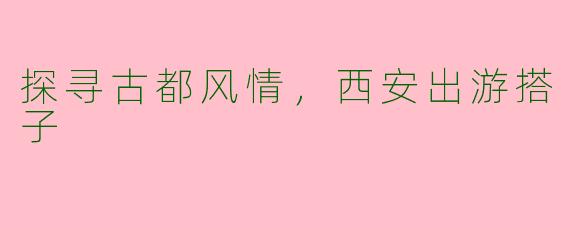 探寻古都风情，西安出游搭子