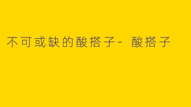 不可或缺的酸搭子-酸搭子