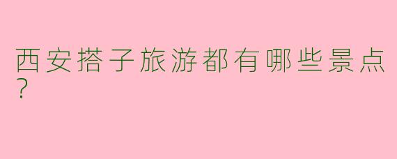 西安搭子旅游都有哪些景点?