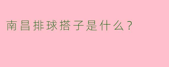 南昌排球搭子是什么？