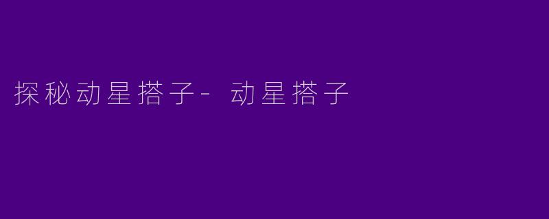 探秘动星搭子