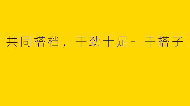 共同搭档，干劲十足