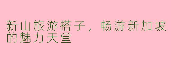 新山旅游搭子，畅游新加坡的魅力天堂