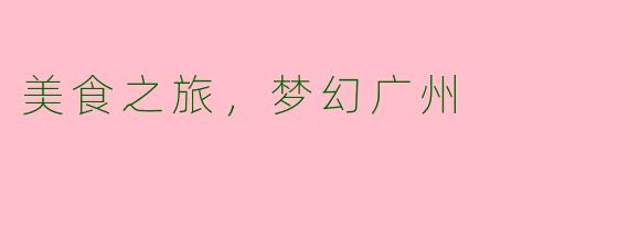 美食之旅，梦幻广州