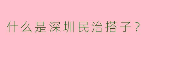 什么是深圳民治搭子？