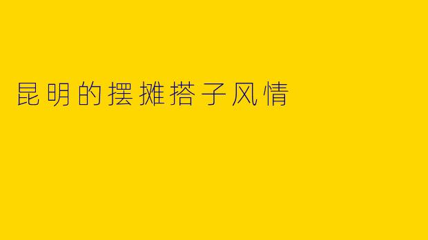 昆明的摆摊搭子风情