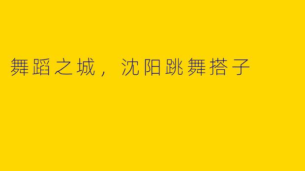 舞蹈之城，沈阳跳舞搭子