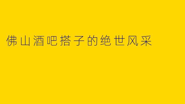 佛山酒吧搭子的绝世风采