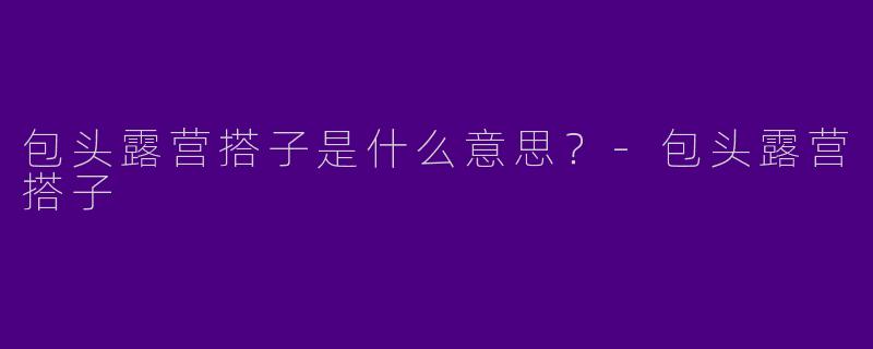 包头露营搭子是什么意思?