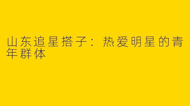 山东追星搭子：热爱明星的青年群体