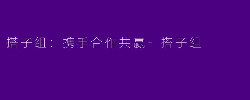 搭子组：携手合作共赢-搭子组