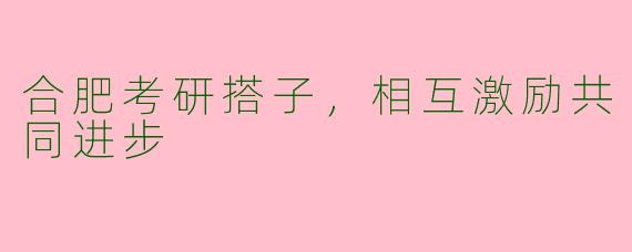 合肥考研搭子，相互激励共同进步