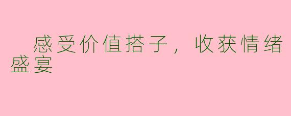  感受价值搭子，收获情绪盛宴