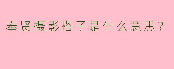 奉贤摄影搭子是什么意思？