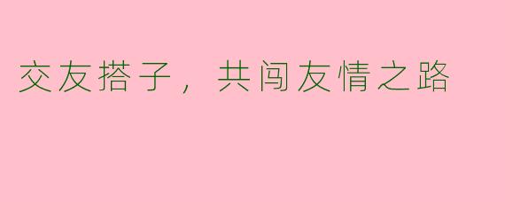 交友搭子，共闯友情之路