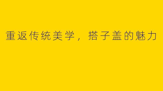 重返传统美学，搭子盖的魅力