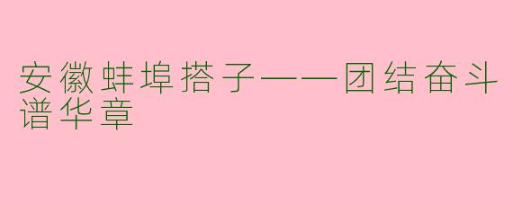 安徽蚌埠搭子——团结奋斗谱华章