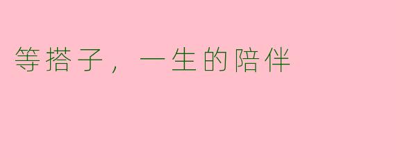 等搭子，一生的陪伴