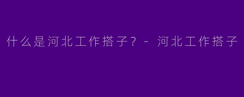 什么是河北工作搭子?