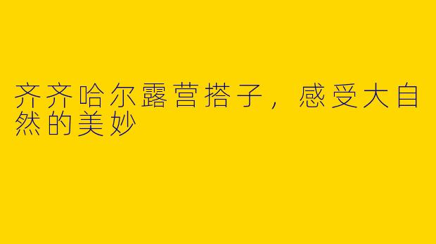 齐齐哈尔露营搭子,感受大自然的美妙