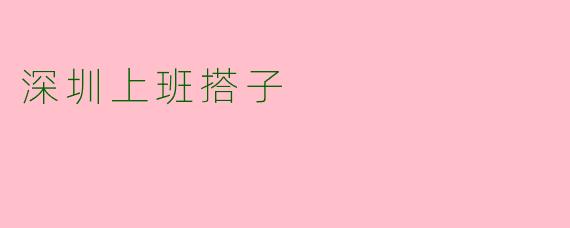 深圳上班搭子