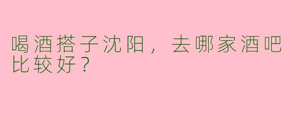 喝酒搭子沈阳，去哪家酒吧比较好？