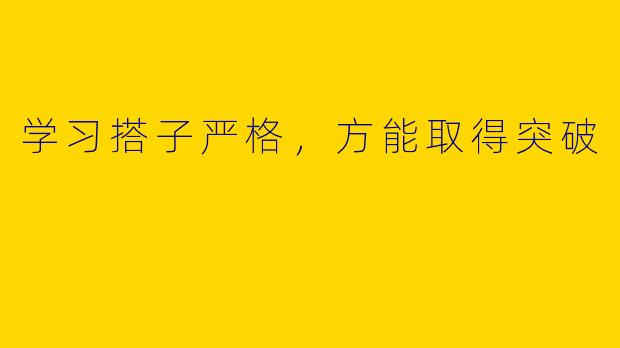 学习搭子严格，方能取得突破