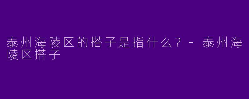 泰州海陵区的搭子是指什么?