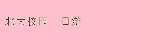 北大校园一日游
