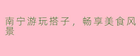 南宁游玩搭子，畅享美食风景