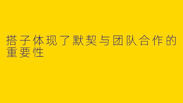 搭子体现了默契与团队合作的重要性