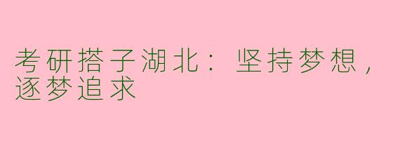 考研搭子湖北：坚持梦想，逐梦追求