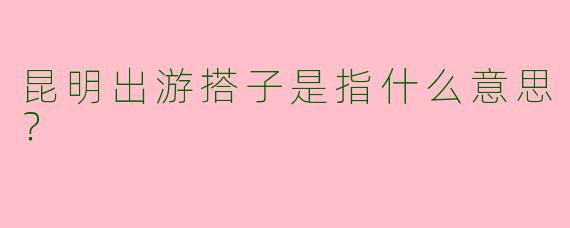 昆明出游搭子是指什么意思？