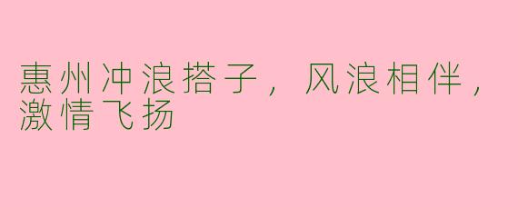 惠州冲浪搭子，风浪相伴，激情飞扬