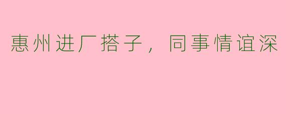 惠州进厂搭子，同事情谊深