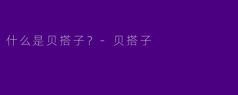什么是贝搭子?