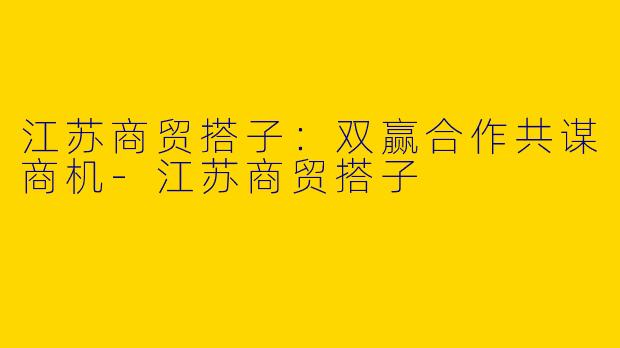 江苏商贸搭子：双赢合作共谋商机-江苏商贸搭子