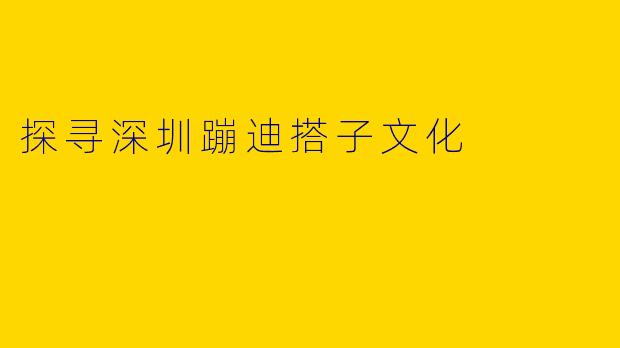探寻深圳蹦迪搭子文化