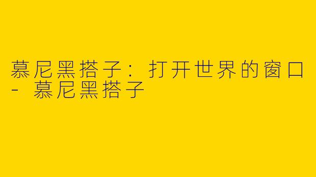 慕尼黑搭子：打开世界的窗口-慕尼黑搭子