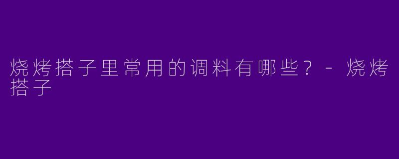 烧烤搭子里常用的调料有哪些?