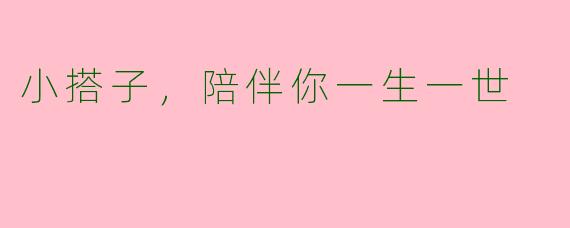 小搭子,陪伴你一生一世