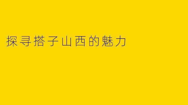 探寻搭子山西的魅力