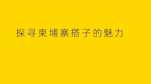  探寻柬埔寨搭子的魅力