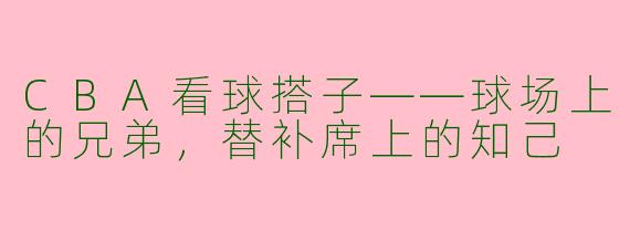 CBA看球搭子——球场上的兄弟，替补席上的知己