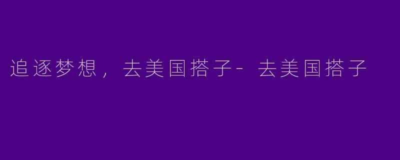 追逐梦想,去美国搭子