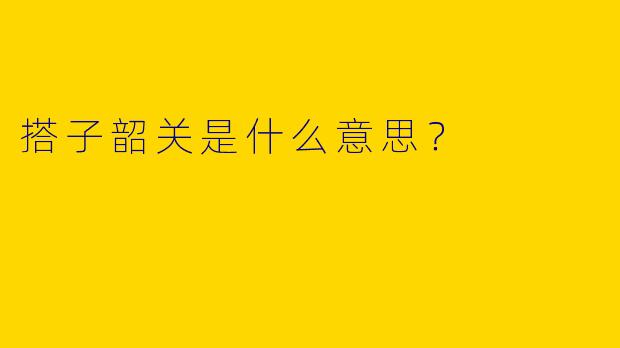 搭子韶关是什么意思?