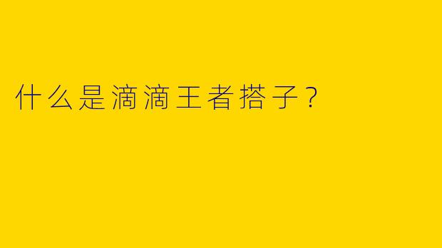 什么是滴滴王者搭子？